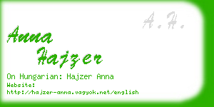 anna hajzer business card